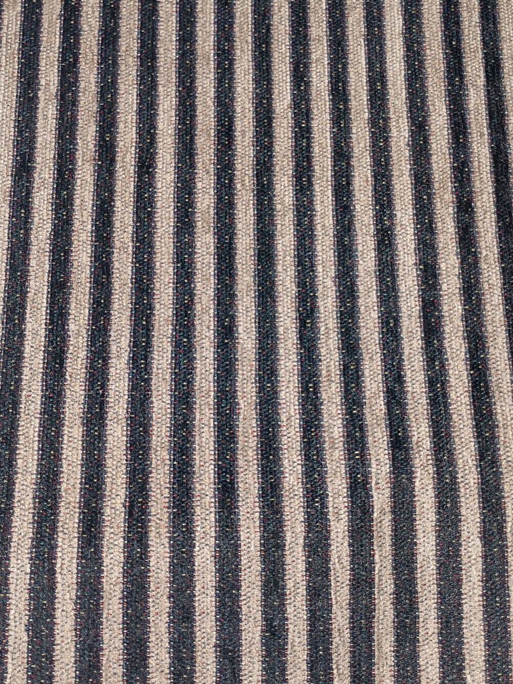 Vintage Woven Tapestry Upholstery Fabric 6.5 Yards Black Striped Chenille Velour